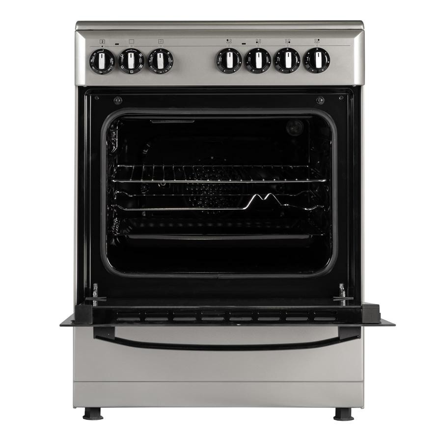 Wolf Power WGR6060CERMF Electric Cooker (60 cm, 4 Burners, Silver)