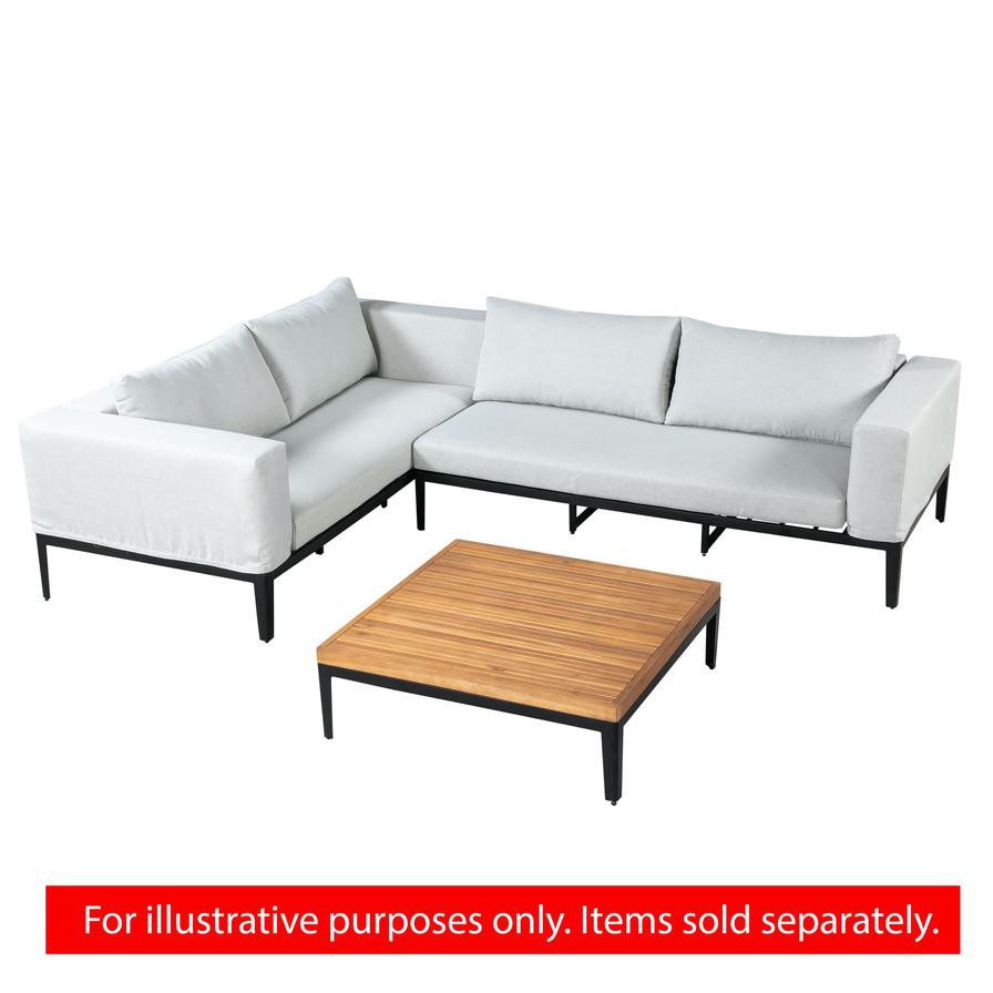 Aruba Deluxe Aluminum Coffee Table W/Wooden Top Generic (100 x 100 x 33 cm)