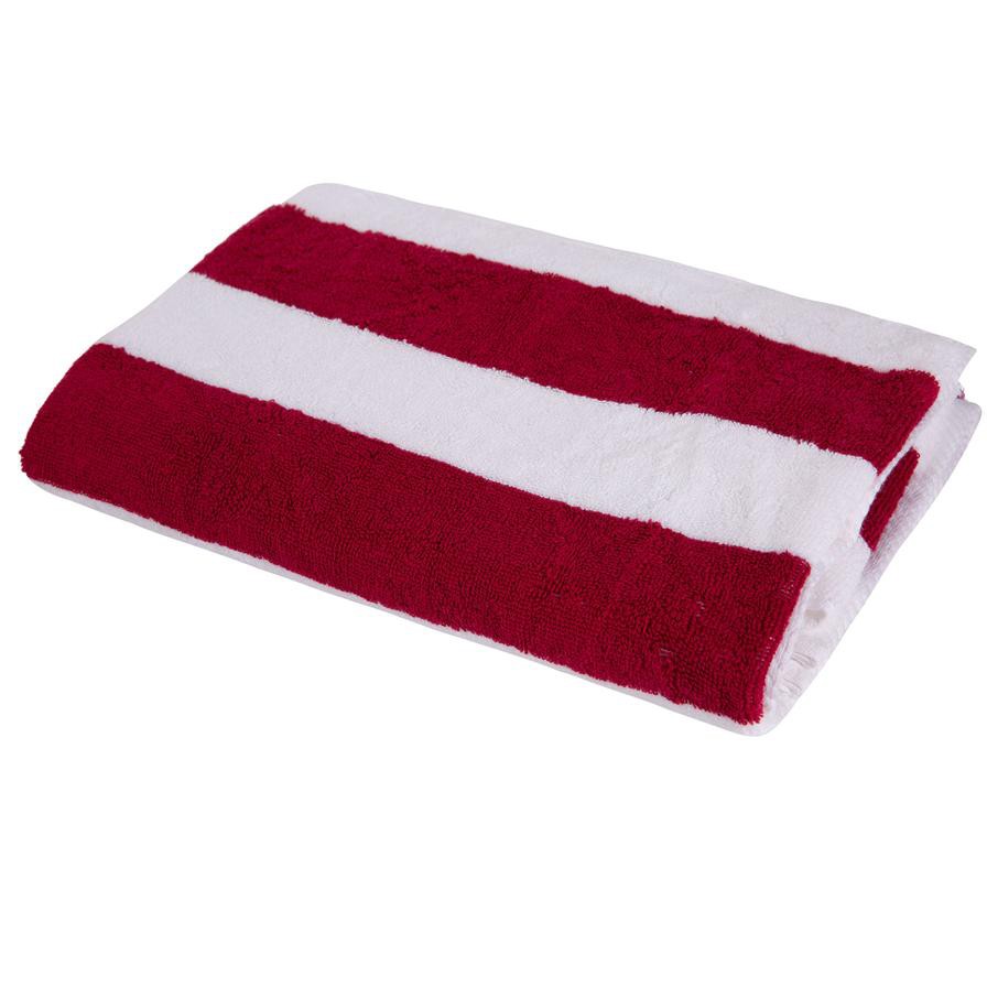 Truebell Striped Bath Towel (69 x 140 cm, Raspberry)