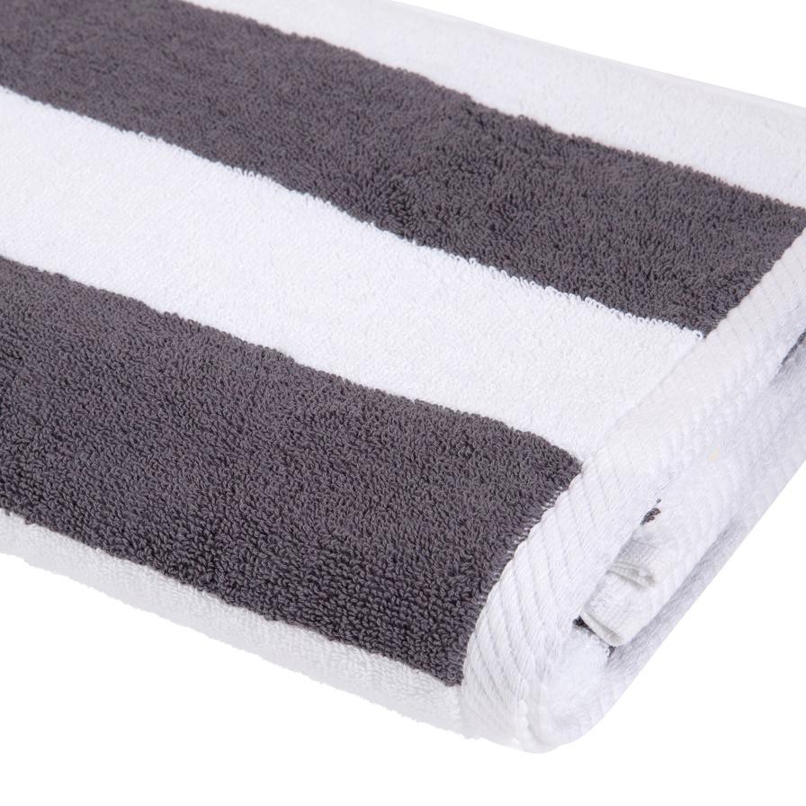 Truebell Striped Bath Towel (69 x 140 cm, Gray)