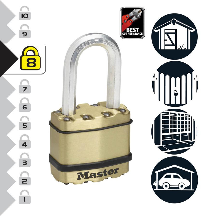 Master Lock Laminated Steel Heavy Duty Padlock W/Keys (8.6 x 4.5 x 2.2 cm)