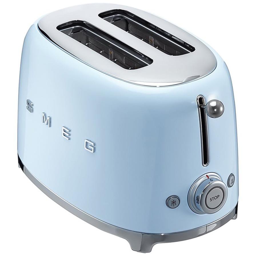 SMEG TSF01PBUK Stainless Steel 2-Slice Retro Toaster (950 W, Pastel Blue)