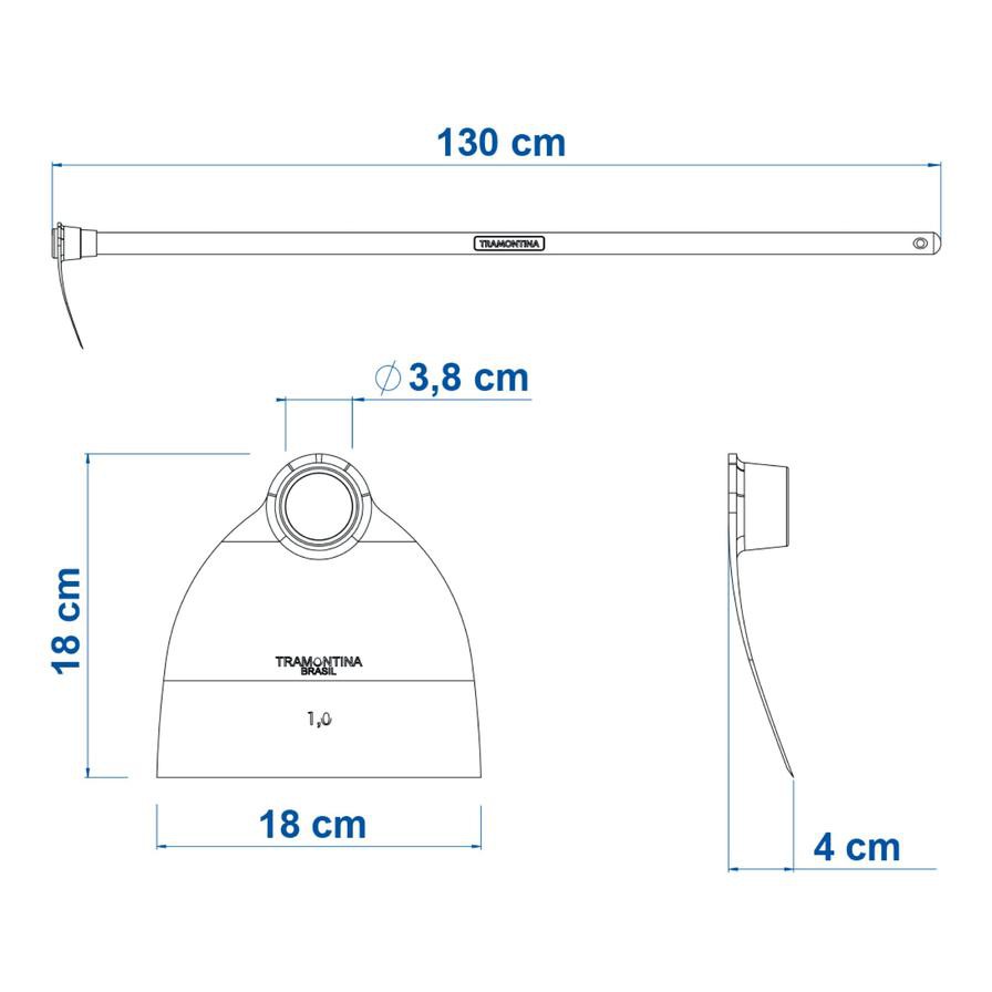 Tramontina Steel Garden Hoe (130 cm. Size 1.0)