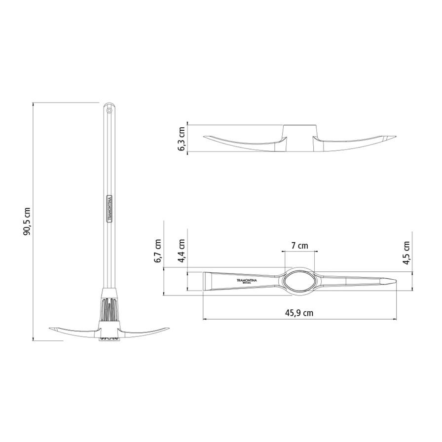 Tramontina Steel Pick Mattock (90 cm, Size 4)