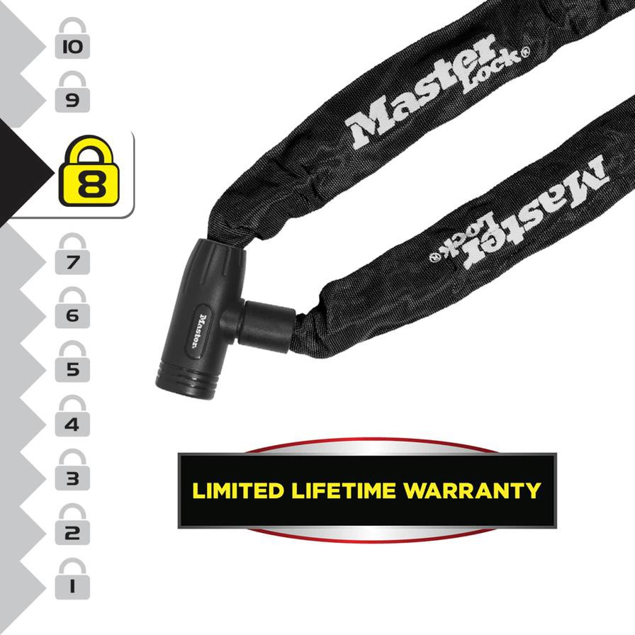 Master Lock Hardened Steel Bike Chain Lock W/Keys (90 x 0.8 cm)