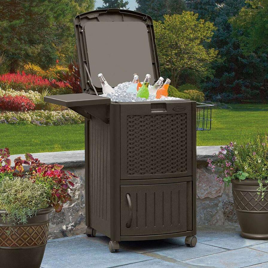 Suncast Wicker Cooler With Cabinet (91 x 65 x 86 cm, Brown)