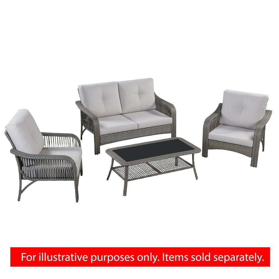 Elizabeth Steel Wicker Single Sofa W/Cushions Generic (78 x 78 x 79 cm, 2 Pc.)