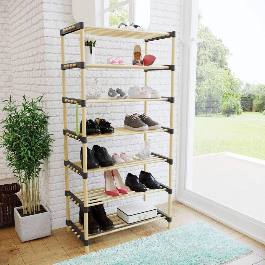 Seowood Bamboo Multi Purpose 7-Tier Modular Shelf (28 x 56 x 114 cm)