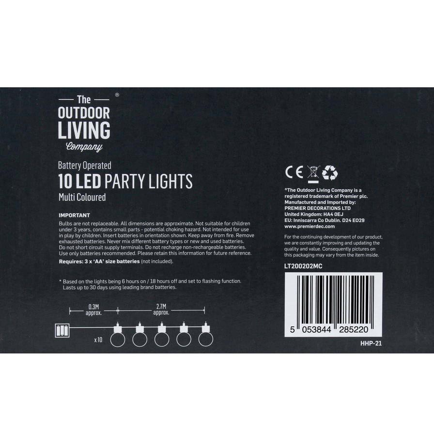 Premier Battery Operated 10 LED Party Lights (2.7 m)