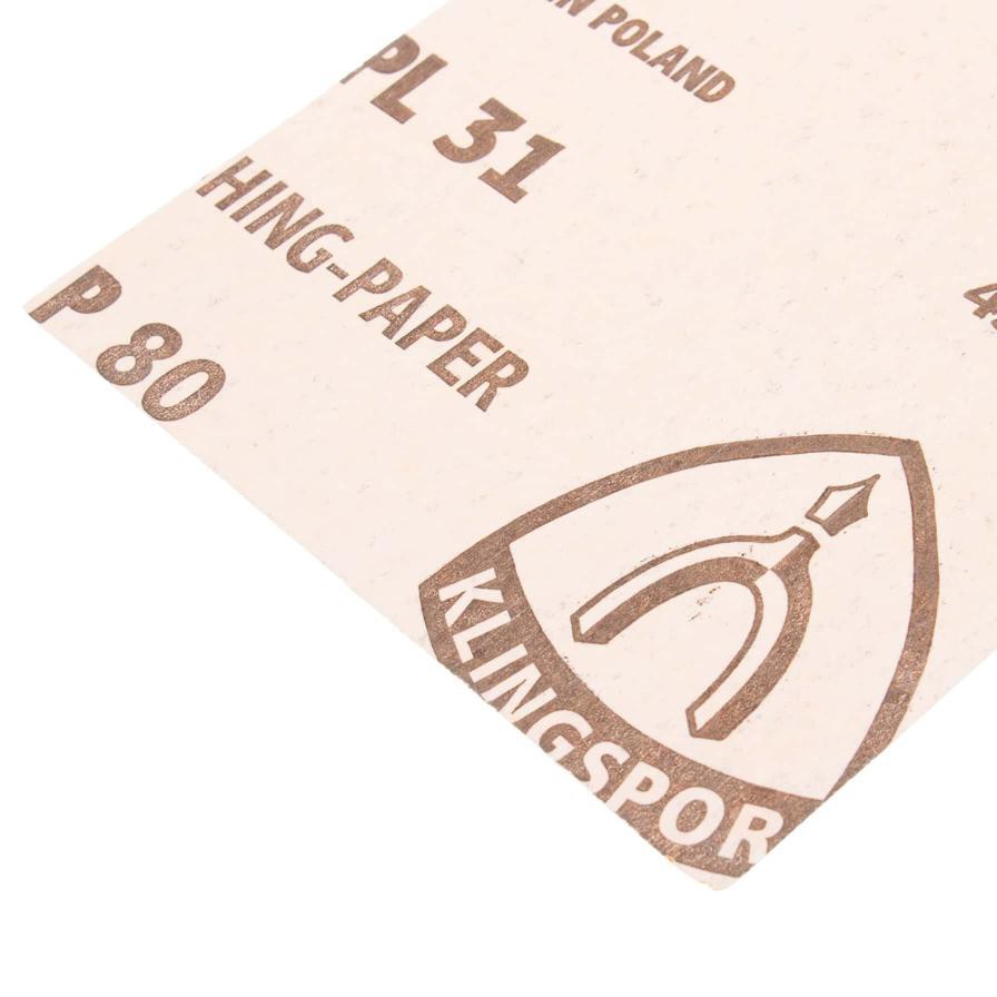 Klingspor Aluminum Oxide 80 Grit Medium Sized Sandpaper (11.5 x 28 cm, 10 pcs)