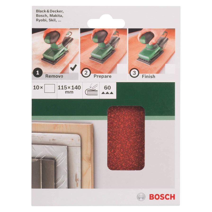 Bosch Professional Corded Orbital Sander, GSS 140 (220 W) + Shanding Sheet Pack (3 Pc.)