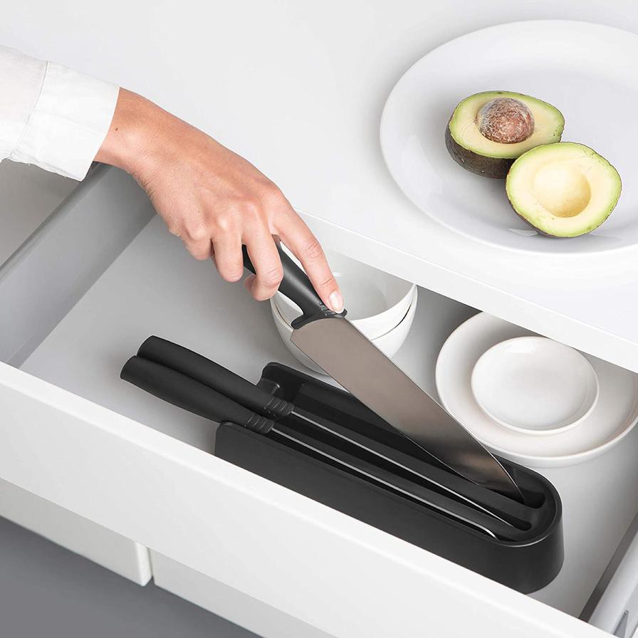 Brabantia Tasty+ Steel Knife Drawer W/Knives Set (6.3 x 9 x 35.5 cm, 4 Pc.)