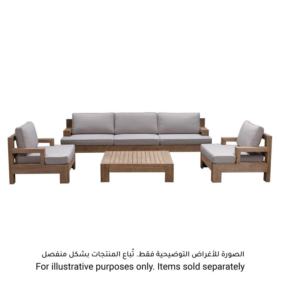 Joshua 3-Seater Acacia Wood Sofa W/Cushion Generic (256 x 80 x 64 cm)