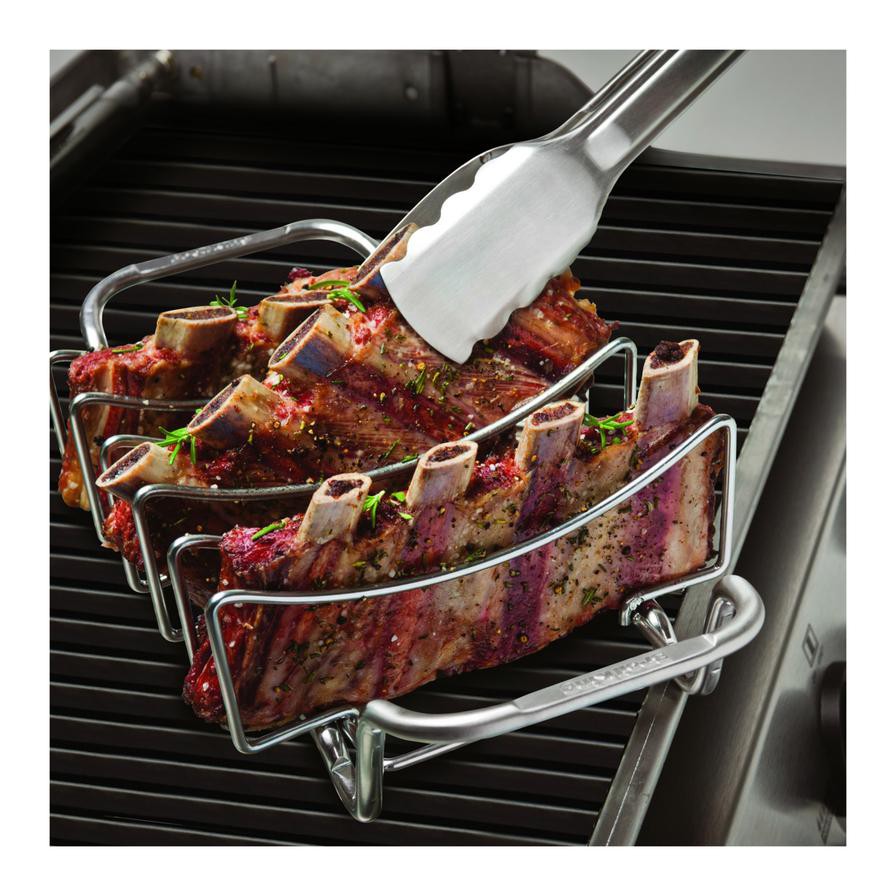 Broil King Rib and Roast Rack (39 x 22 x 10 cm, Silver)