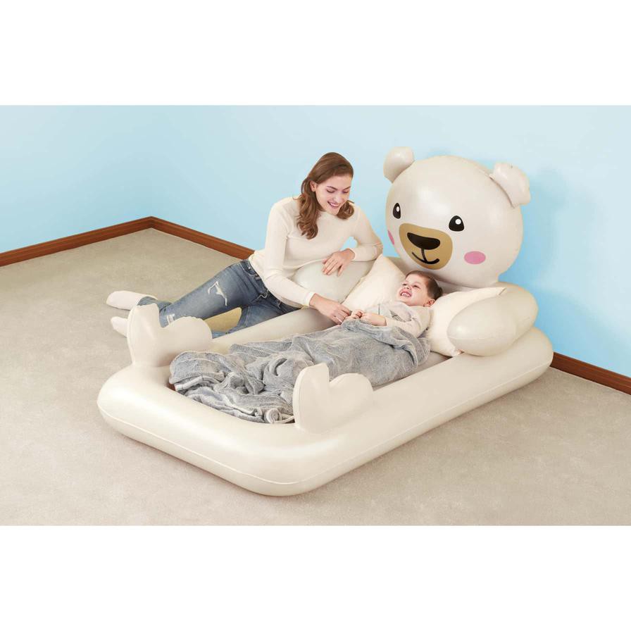 Bestway 1-Person Inflatable Teddy Bear Air Bed for Kids (188 x 109 x 89 cm)