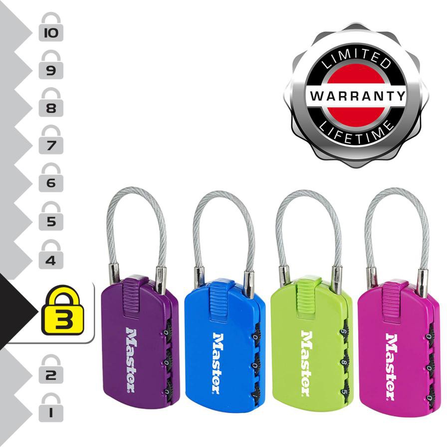 Master Lock Zinc Combination Padlock (6.5 x 3 x 1.1 cm, Assorted Color)