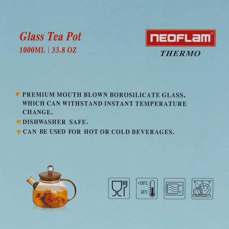 Neoflam Borosilicate Glass Tea Pot (1 L)