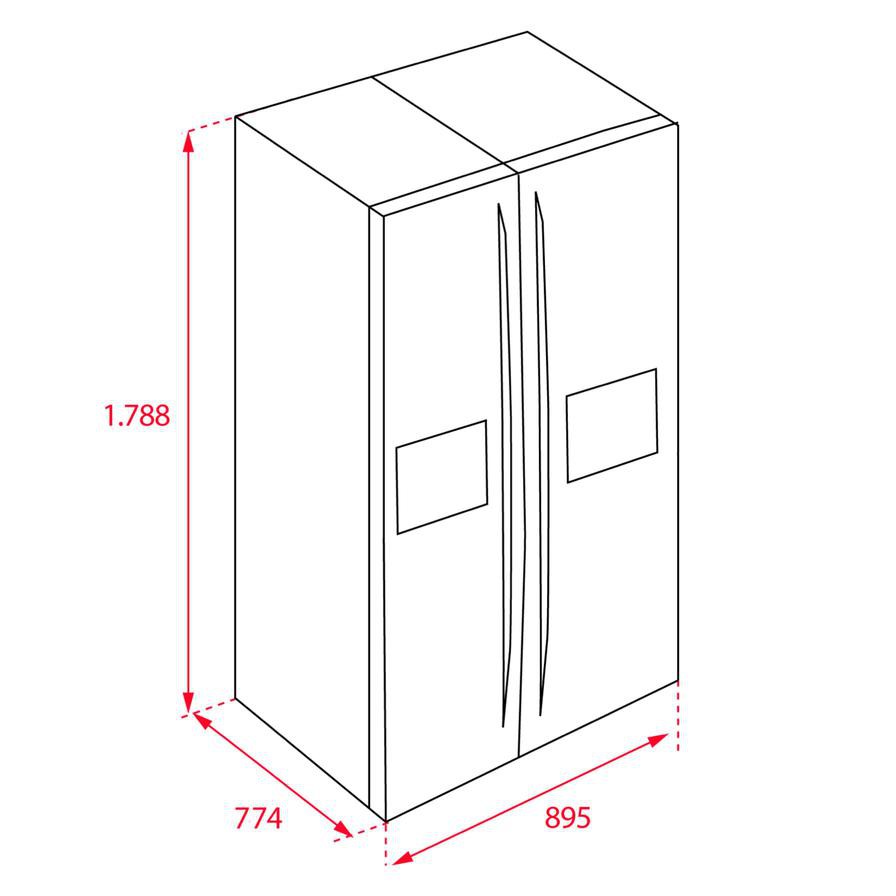 Teka Freestanding Side-by-Side Refrigerator, RLF 74925 (490 L)