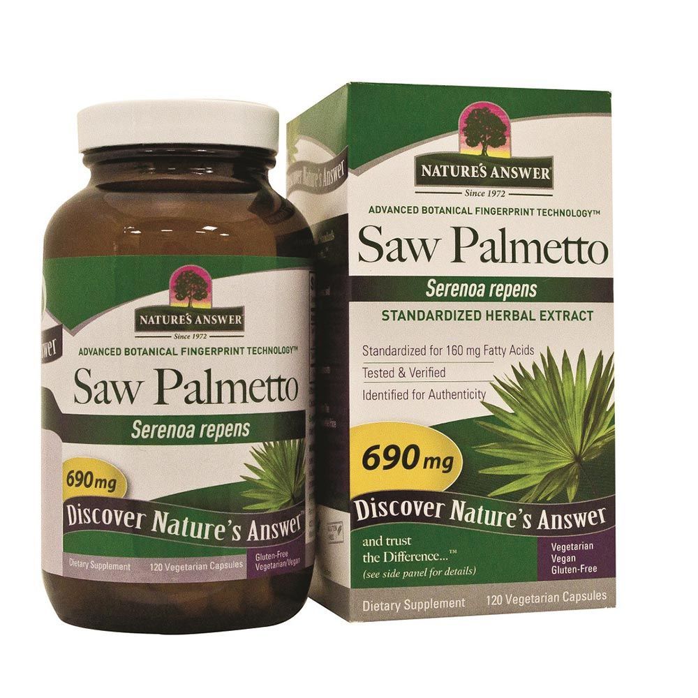 Nature&#039;s Answer Saw Palmetto 690 mg Vegetarian Capsules 120&#039;s