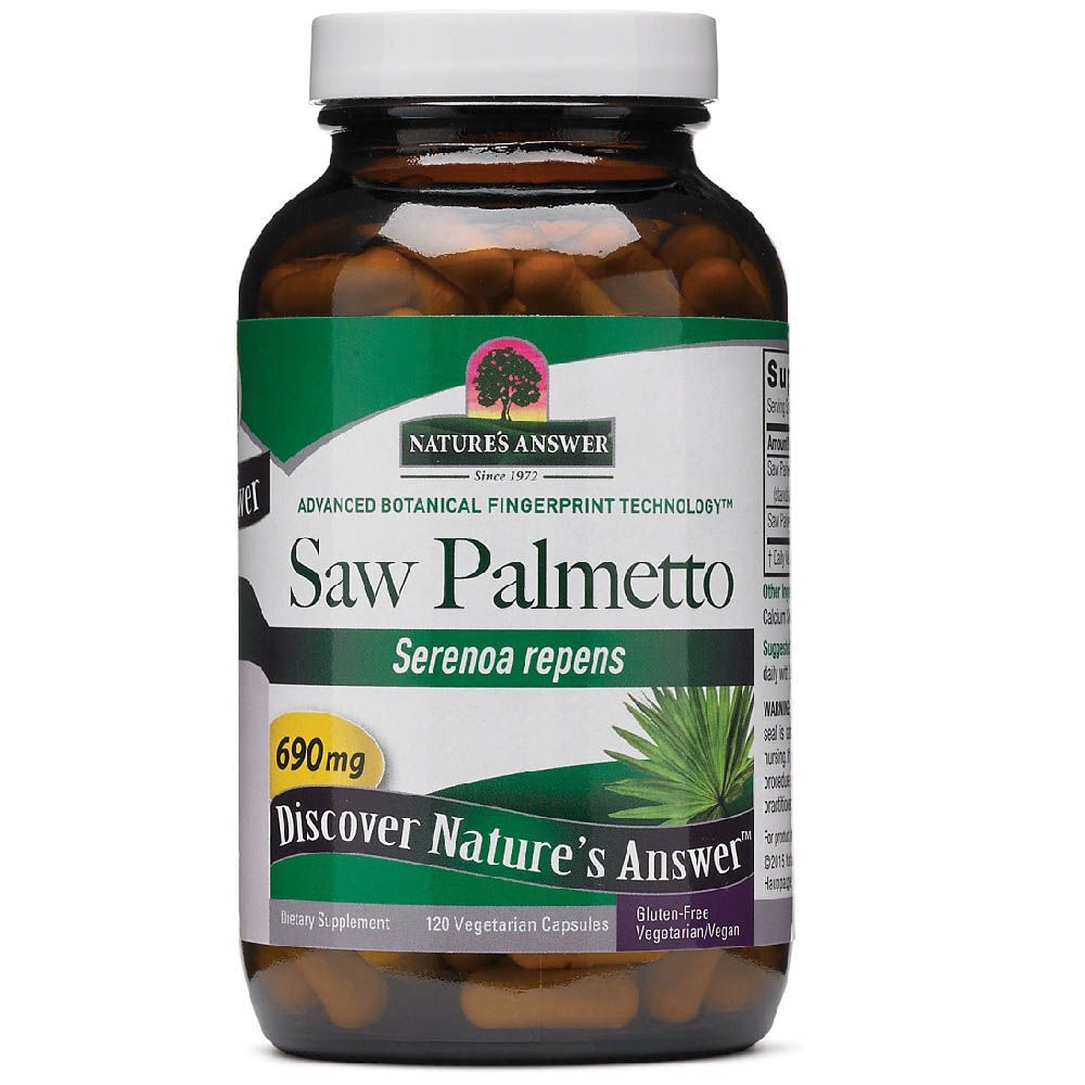 Nature&#039;s Answer Saw Palmetto 690 mg Vegetarian Capsules 120&#039;s