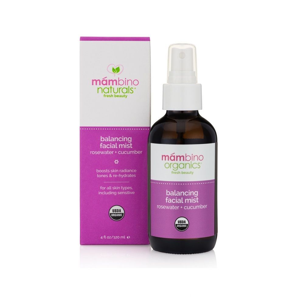 Mambino Organics Fresh Beauty Balancing Facial Mist Rosewater + Cucumber 120 mL, 4 fl. oz,Expiry Date:July-2022