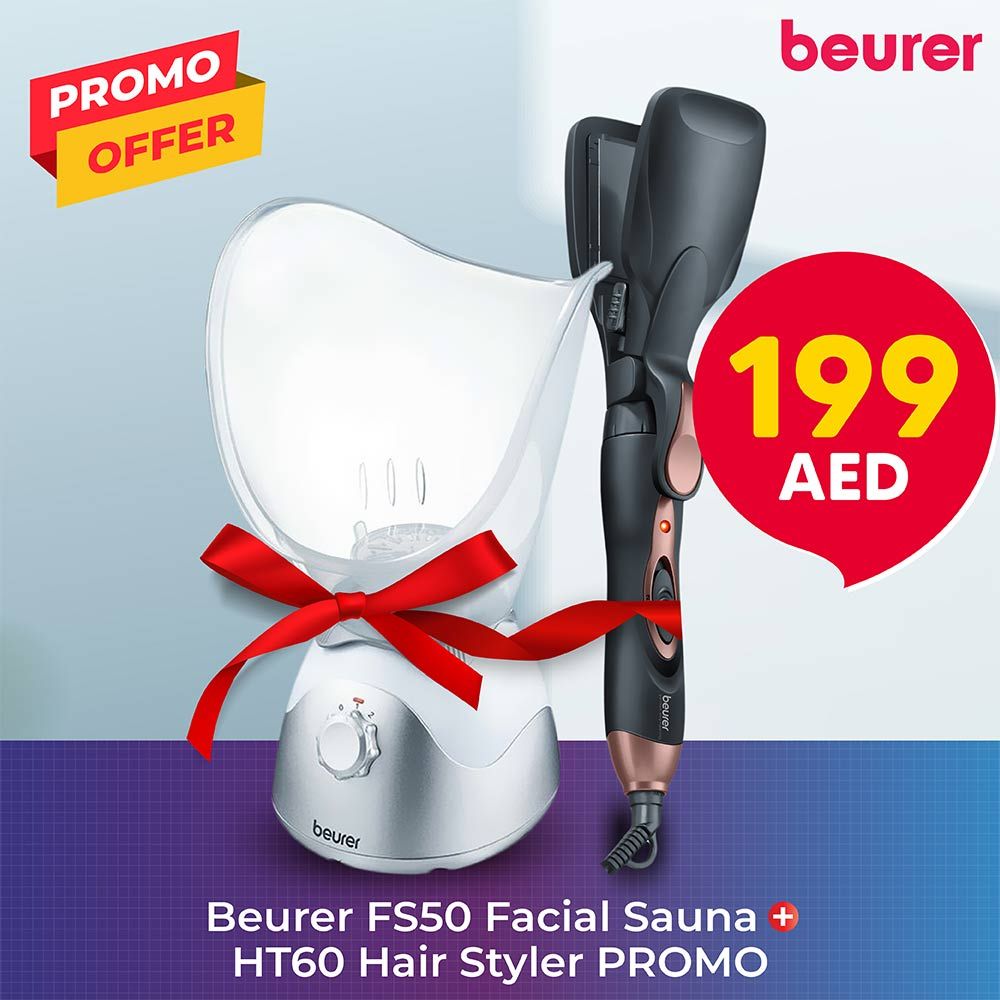 Beurer FS50 Facial Sauna + حزمة ترويجية Beurer HT60 StylePro Hair Styler