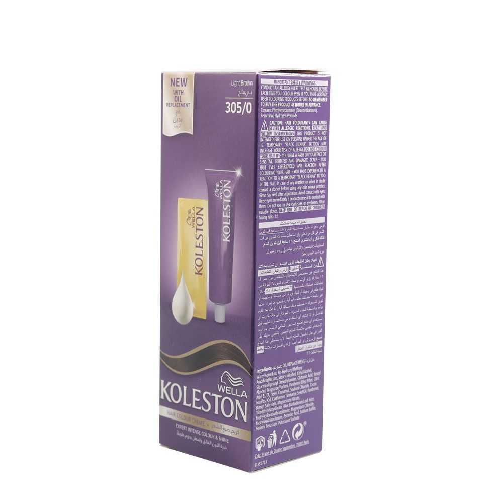 Wella Koleston Hair Color Cream Light Brown 305/0