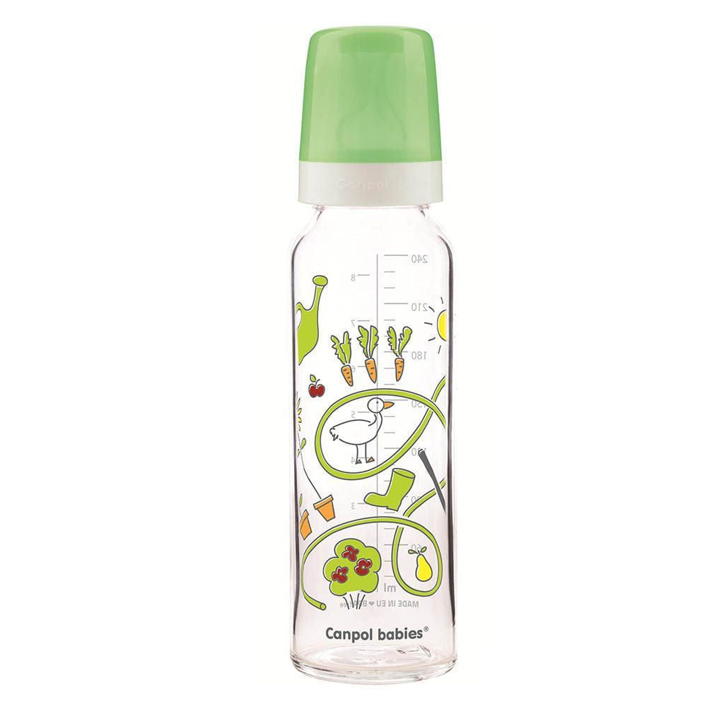 Canpol Babies Happy Garden Baby Glass Feeding Bottle 240 mL 42/201