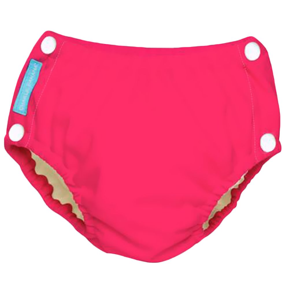 Charlie Banana Reusable Easy Snaps Swim Diaper Fluorescent Hot Pink Medium 1&#039;s 8870206