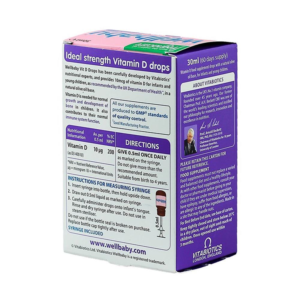 Vitabiotics Wellbaby Vit D قطرات 30 مل