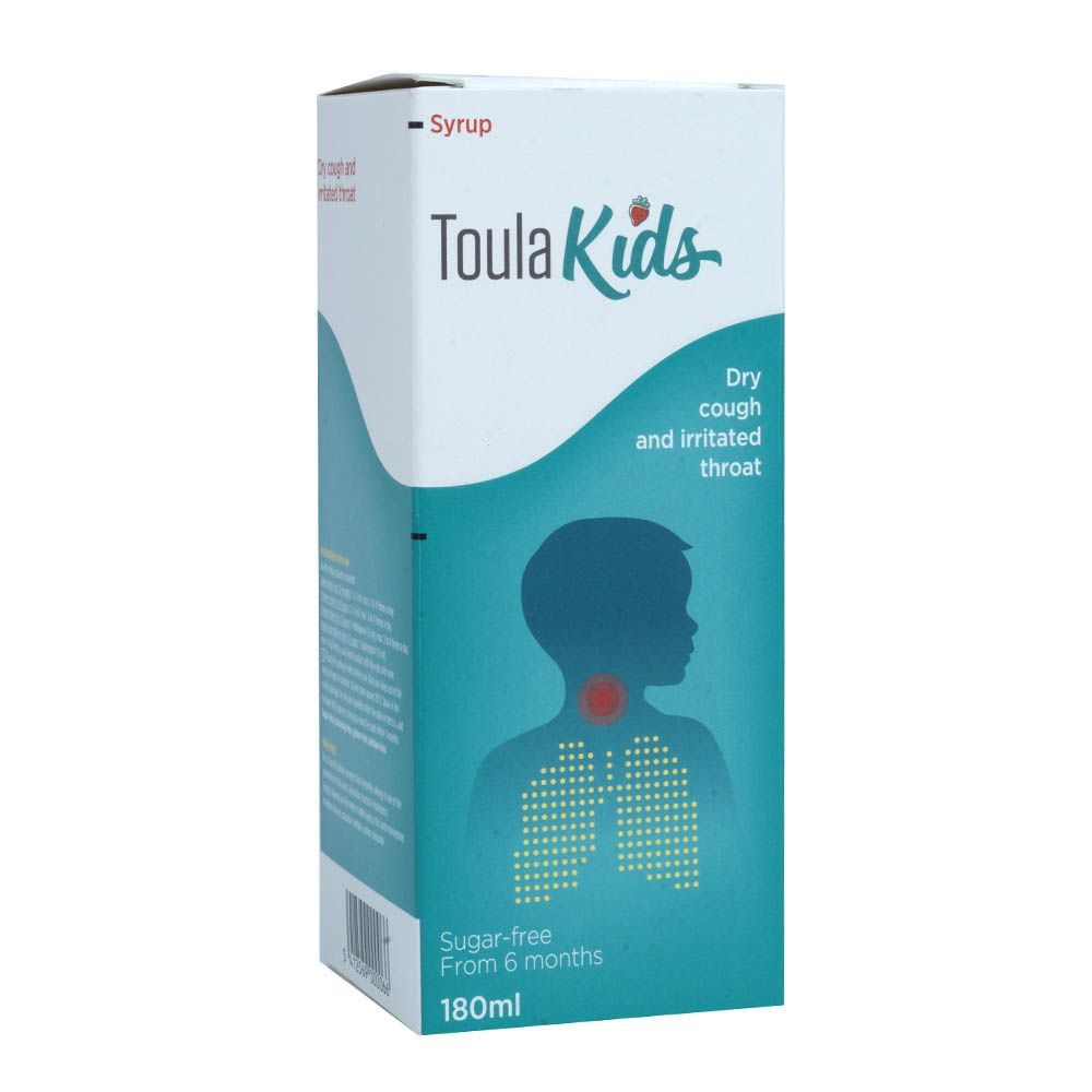 ToulaKids شراب للسعال الجاف خالي من السكر 180 مل