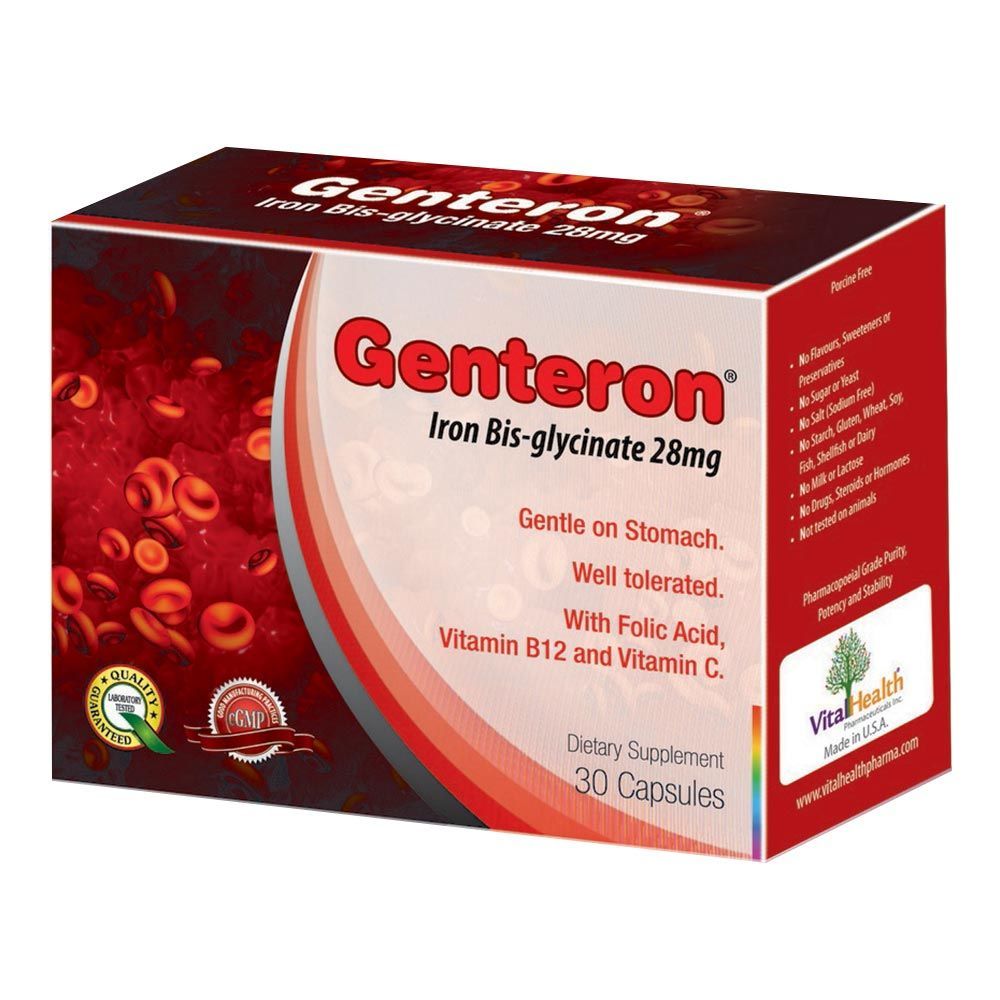 Genteron Iron And Vitamin Capsules 30&#039;s