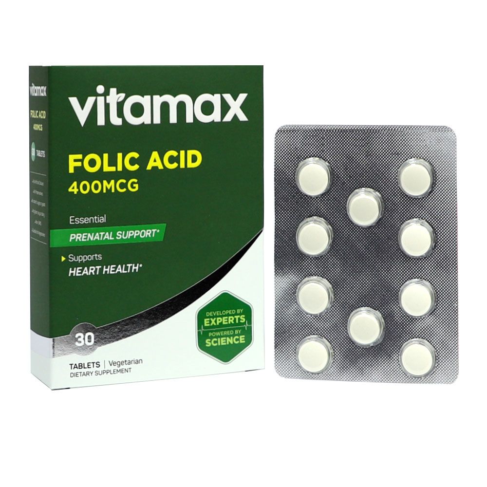 Vitamax Folic Acid 400 mcg Tablets 30&#039;s