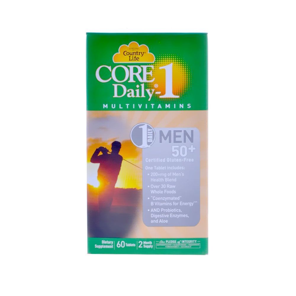 Country Life Core Daily-1 Men 50+ Tablets 60s. كنتري لايف كور ديلي -1 للرجال 50+ أقراص 60