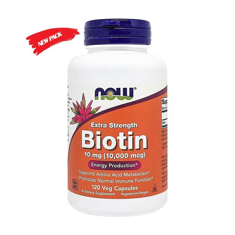 Now Biotin Extra Strength 10,000 mcg Veg Capsules 120&#039;s