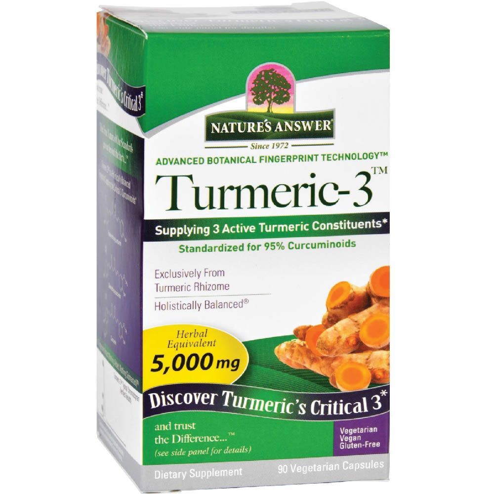 Nature&#039;s Answer Turmeric-3 5000 mg Vegetarian Capsules 90&#039;s