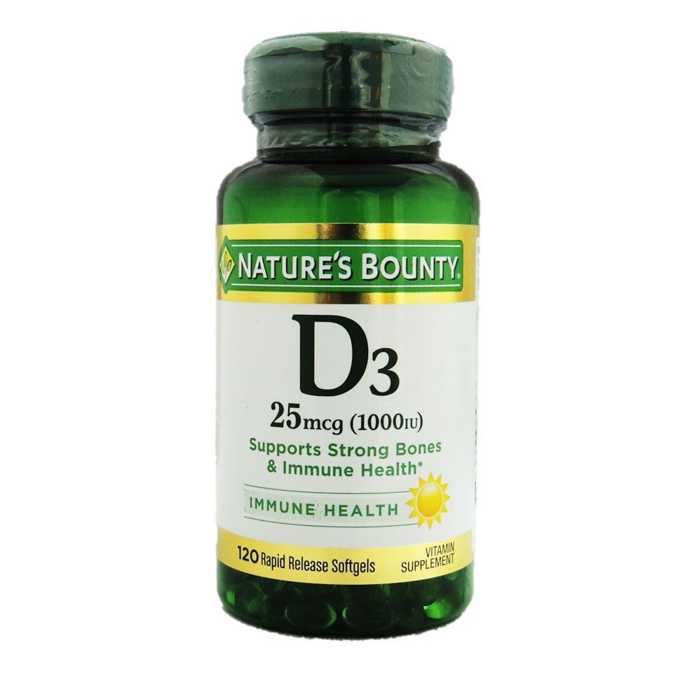 Nature&#039;s Bounty Vitamin D3 1000IU Softgels 120&#039;s