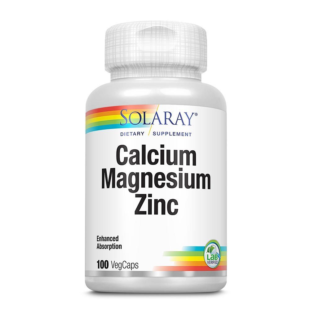Solaray Calcium Magnesium Zinc Veg Capsules 100&#039;s