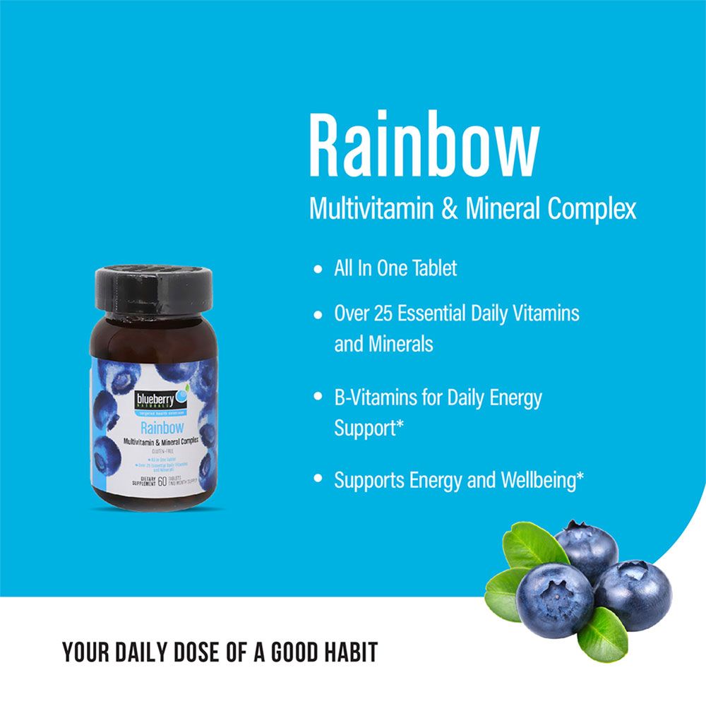 Blueberry Naturals Rainbow Multivitamin Tablets 60&#039;s B3976