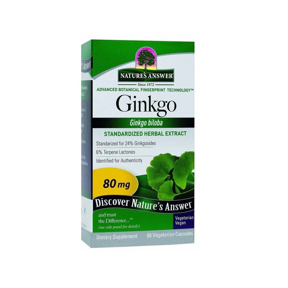 Nature&#039;s Answer Ginkgo Leaf Standardized 80 mg Vegetarian Capsules 60&#039;s