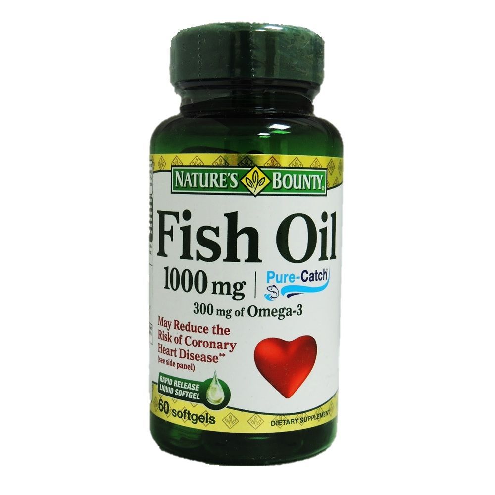 ناتشرز باونتي Nature's Bounty Fish Oil 1000 مجم كبسولات هلامية 60 كبسولة