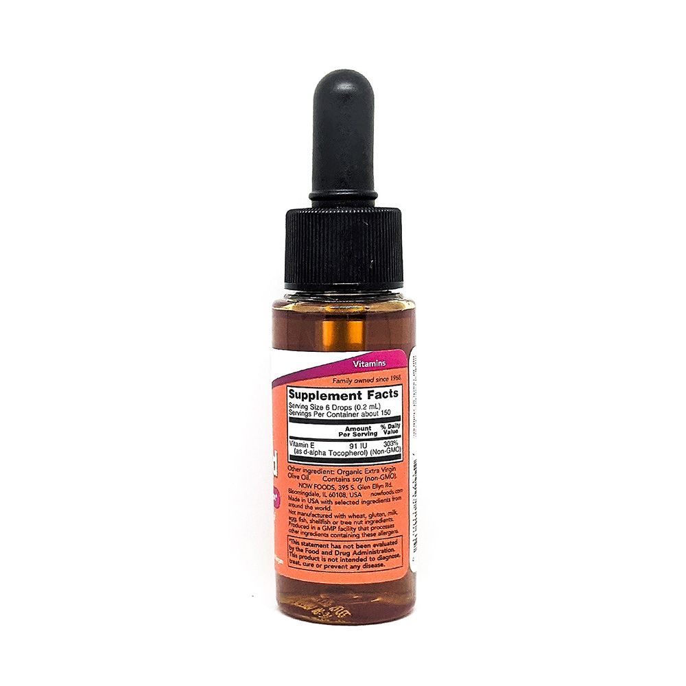 Now 100% Natural Vitamin E Liquid Drops 30 mL