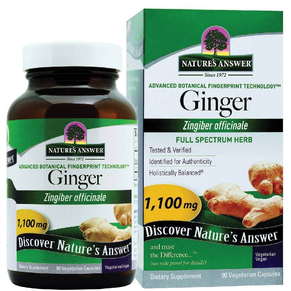 Nature&#039;s Answer Ginger Rhizome 1100 mg Vegetarian Capsules 90&#039;s,Expiry Date:July-2022