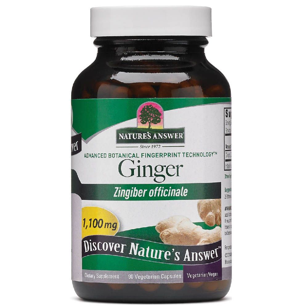 Nature&#039;s Answer Ginger Rhizome 1100 mg Vegetarian Capsules 90&#039;s,Expiry Date:July-2022