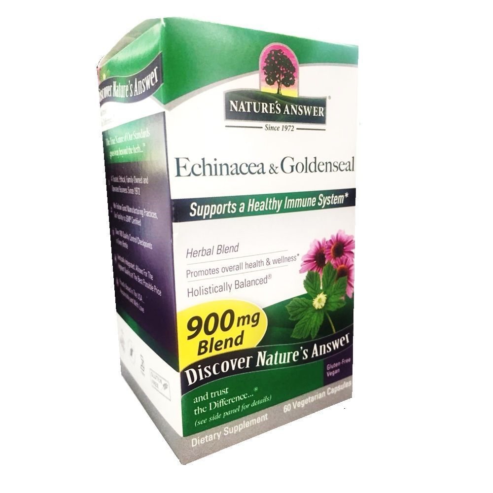 Nature&#039;s Answer Echinacea &amp; Goldenseal 900 mg Vegetarian Capsules