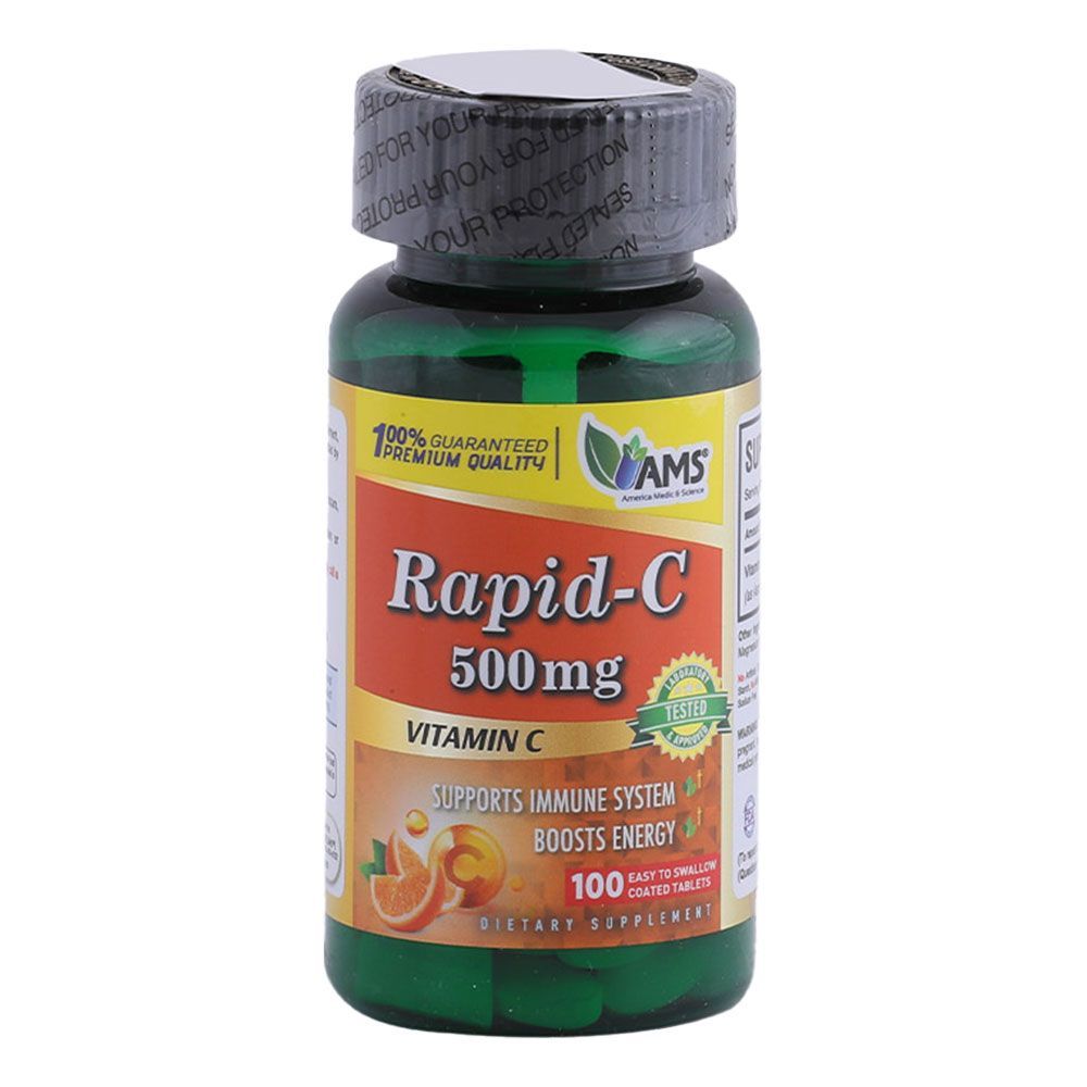 AMS Rapid-C 500 mg Vitamin C Tablets 100&#039;s