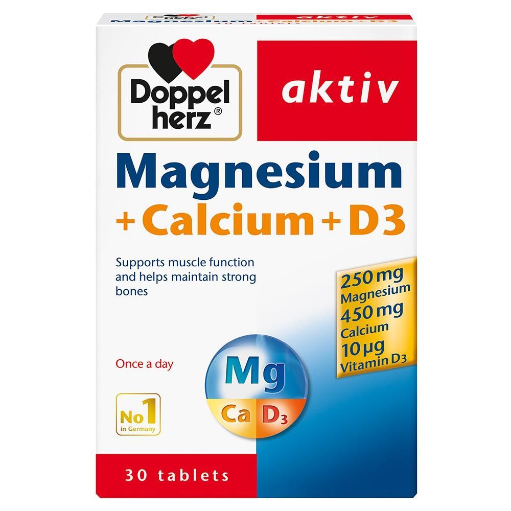 Doppelherz aktiv Magnesium + Calcium + D3 Tablets 30&#039;s