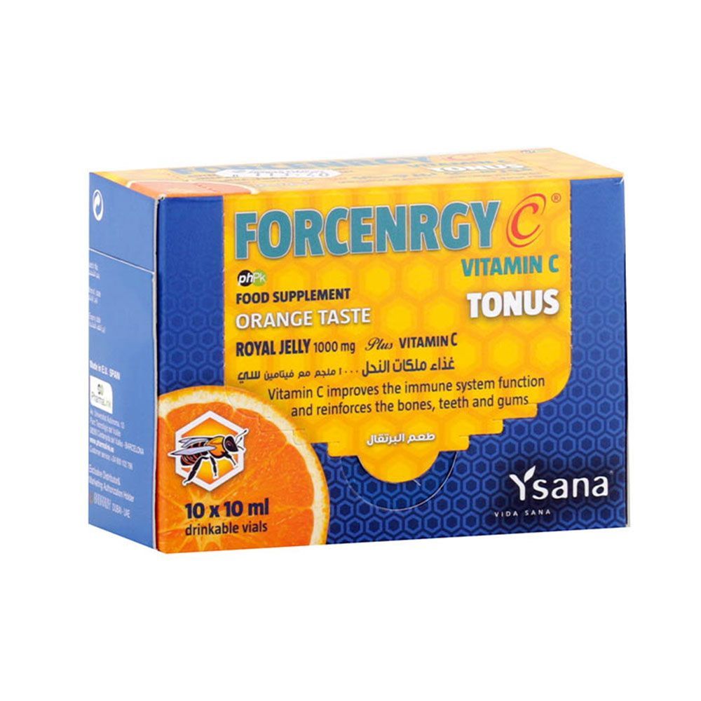 Forcenrgy C Vitamin C Tonus قارورة قابلة للشرب برتقال 10 مل 10 علب