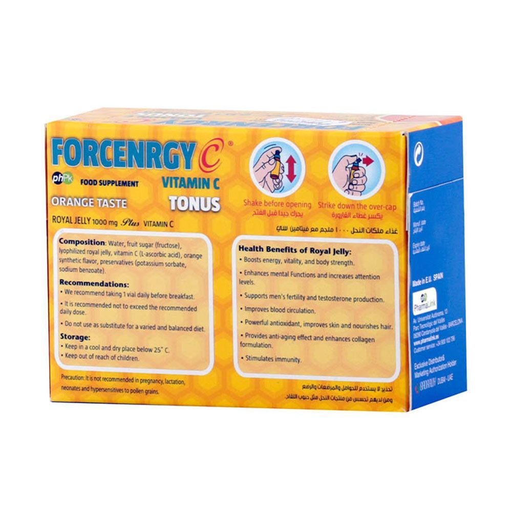 Forcenrgy C Vitamin C Tonus Drinkable Vials Orange 10 mL 10&#039;s