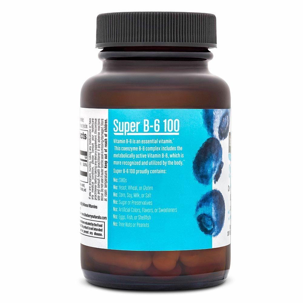 Blueberry Naturals Super B-6100 مجم كبسولات نباتية 50's B0050 ، تاريخ انتهاء الصلاحية: يوليو -2022